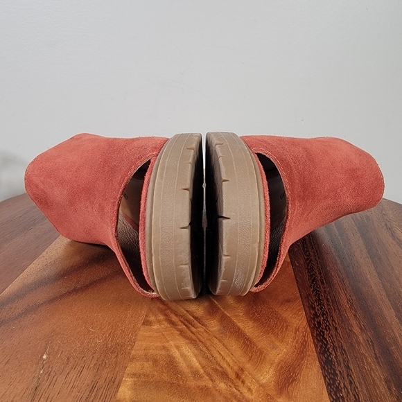 Lucky Brand Dalliey Chunky Mules Size 8.5 Suede Block Heel Pumpkin Spice Fall - Picture 9 of 12